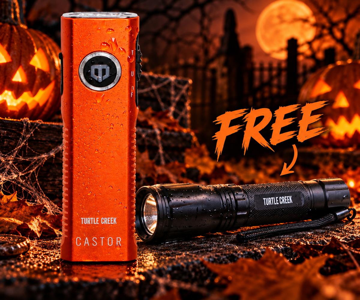 Orange Castor with Free Loggerhead Flashlight
